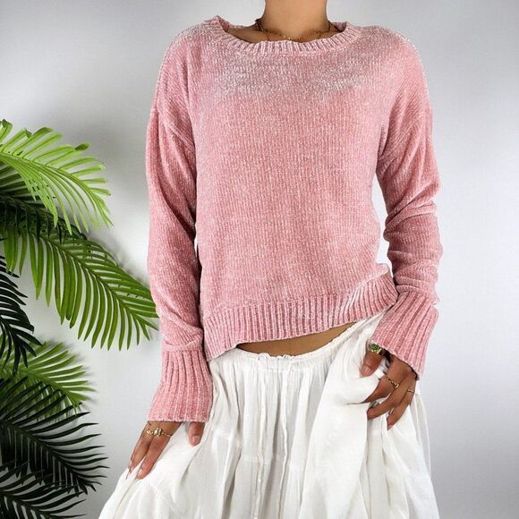 Women's Vintage Y2K Pink Cozy Coquette Cottagecore Casual Knit Sweater Top / M - Picture 3 of 6